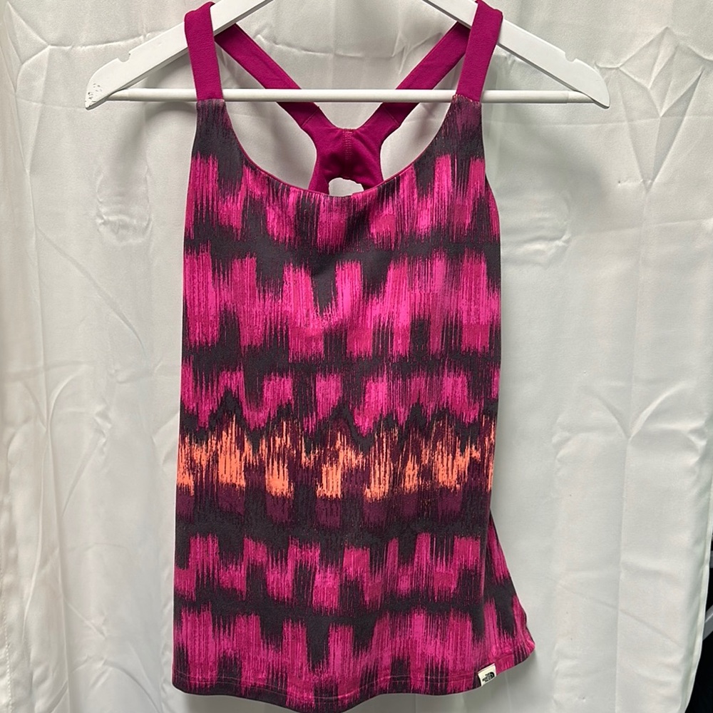 The North Face Vibrant Pink and Orange Workout Tank Top